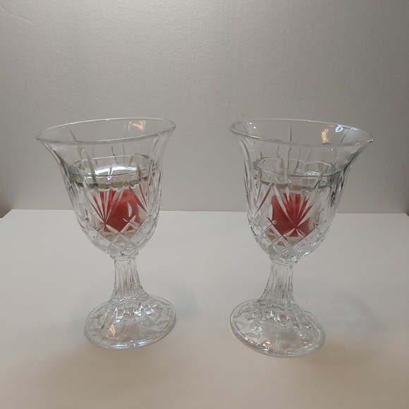 St. George Hurricane Candle Holders 24% Fine Lead Crystal set of 2 - Picture 2 of 7